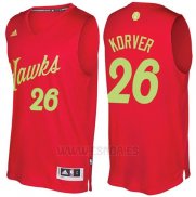 Camiseta Navidad 2016 Atlanta Hawks Kyle Korver #26 Rojo