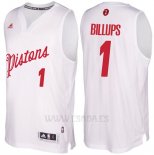 Camiseta Navidad 2016 Detroit Pistons Chauncey Billups #1 Blanco