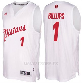 Camiseta Navidad 2016 Detroit Pistons Chauncey Billups #1 Blanco