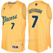 Camiseta Navidad 2016 Indiana Pacers Al Jefferson #7 Oro