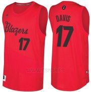 Camiseta Navidad 2016 Portland Trail Blazers Ed Davis #17 Rojo