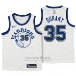 Camiseta Nino Golden State Warriors Kevin Durant Hardwood Classic #35 2017-18 Blanco