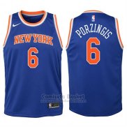 Camiseta Nino New York Knicks Kristaps Porzingis #6 2017-18 Azul