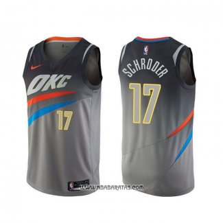 Camiseta Oklahoma City Thunder Dennis Schroder #17 Ciudad Gris