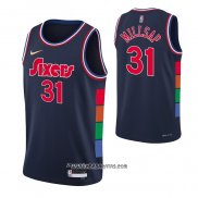 Camiseta Philadelphia 76ers Ben Paul Millsap #31 Ciudad 2021-22 Azul