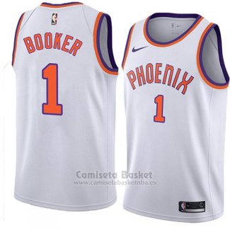 Camiseta Phoenix Suns Devin Booker #1 Hardwood Classic 2018 Blanco