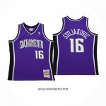Camiseta Sacramento Kings Peja Stojakovic #16 Mitchell & Ness 2002-03 Violeta
