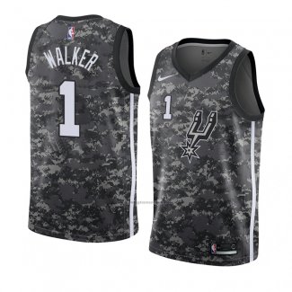 Camiseta San Antonio Spurs Lonnie Walker #1 Ciudad 2018 Gris2