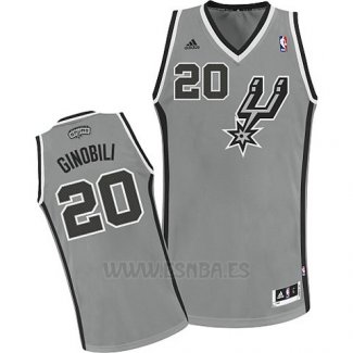 Camiseta San Antonio Spurs Manu Ginobili #20 Gris