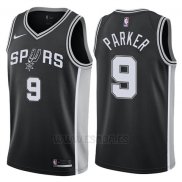 Camiseta San Antonio Spurs Tony Parker #9 2017-18 Negro