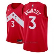 Camiseta Toronto Raptors Og Anunoby #3 Earned 2018-19 Rojo