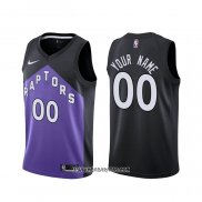 Camiseta Toronto Raptors Personalizada Earned 2020-21 Negro Violeta
