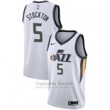 Camiseta Utah Jazz David Stockton Association #5 2017-18 Blanco