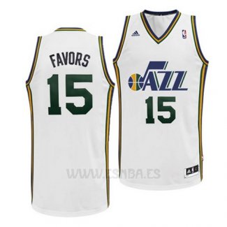 Camiseta Utah Jazz Derrick Favors #15 Blanco