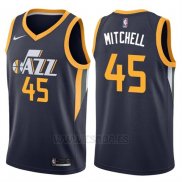 Camiseta Utah Jazz Donovan Mitchell #45 Icon Apagado 2017-18 Azul