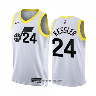 Camiseta Utah Jazz Walker Kessler #24 Association 2022-23 Blanco