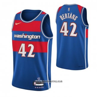 Camiseta Washington Wizards Davis Bertans #42 Ciudad 2021-22 Azul