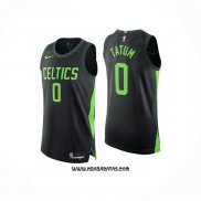 Camiseta Boston Celtics Jayson Tatum #0 Ciudad 2024-25 Negro