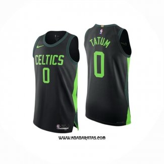 Camiseta Boston Celtics Jayson Tatum #0 Ciudad 2024-25 Negro