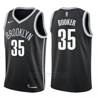 Camiseta Brooklyn Nets Trevor Booker Icon #35 2017-18 Negro