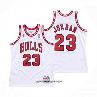 Camiseta Chicago Bulls Michael Jordan #23 Mitchell & Ness 1995-96 Blanco