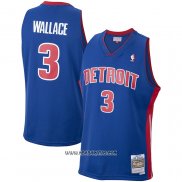 Camiseta Detroit Pistons Ben Wallace #3 Mitchell & Ness 2003-04 Azul