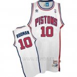 Camiseta Detroit Pistons Dennis Rodman #10 Retro Blanco