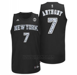 Camiseta Diamonds Editon New York Knicks Carmelo Anthony #7 Negro
