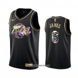 Camiseta Golden Edition Los Angeles Lakers Lebron James #6 2021-22 Negro