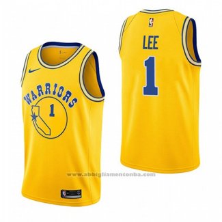 Camiseta Golden State Warriors Damion Lee #1 Hardwood Classic 2018-19 Amarillo