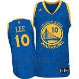 Camiseta Leopard Light Loco Golden State Warriors David Lee #10 Azul