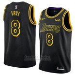 Camiseta Los Angeles Lakers Channing Frye #8 Ciudad 2018 Negro