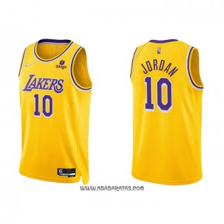 Camiseta Los Angeles Lakers DeAndre Jordan #10 75th Anniversary 2021-22 Amarillo