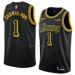 Camiseta Los Angeles Lakers Kentavious Caldwell Pope #1 Ciudad 2018 Negro