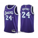 Camiseta Los Angeles Lakers Kobe Bryant #24 Ciudad Edition 2021-22 Violeta