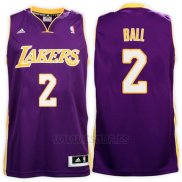 Camiseta Los Angeles Lakers Lonzo Ball #2 Violeta