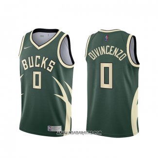 Camiseta Milwaukee Bucks Donte DiVincenzo #0 Earned 2020-21 Verde