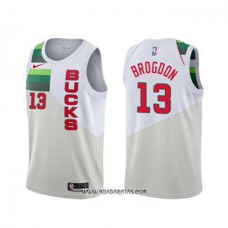 Camiseta Milwaukee Bucks Malcolm Brogdon #13 Earned Blanco