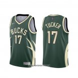 Camiseta Milwaukee Bucks P.J. Tucker #17 Earned 2020-21 Verde