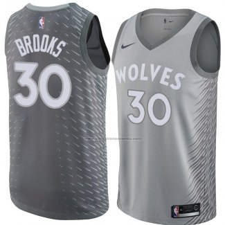 Camiseta Minnesota Timberwolves Aaron Brooks #30 Ciudad 2018 Gris