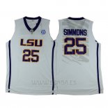 Camiseta NCAA LSU Tigers Ben Simmons #25 Blanco