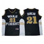 Camiseta NCAA Wake Forest Demon Deacons Tim Duncan #21 Azul