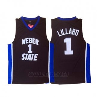 Camiseta NCAA Weber State University Damian Lillard #1 Negro