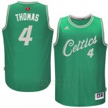 Camiseta Navidad 2015 Boston Celtics Isaiah Thomas #4 Verde