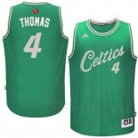 Camiseta Navidad 2015 Boston Celtics Isaiah Thomas #4 Verde