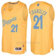 Camiseta Navidad 2016 Denver Nuggets Wilson Chandler #21 Oro