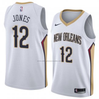 Camiseta New Orleans Pelicans Jalen Jones #12 Association 2018 Blanco