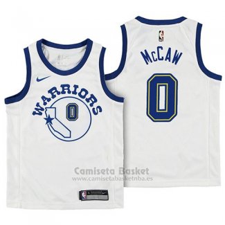 Camiseta Nino Golden State Warriors Patrick Mccaw Hardwood Classic #0 2017-18 Blanco