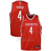 Camiseta Nino Houston Rockets P.j. Tucker Icon #4 2017-18 Rojo