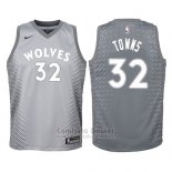 Camiseta Nino Minnesota Timberwolves Karl Anthony Towns Ciudad #32 2017-18 Gris